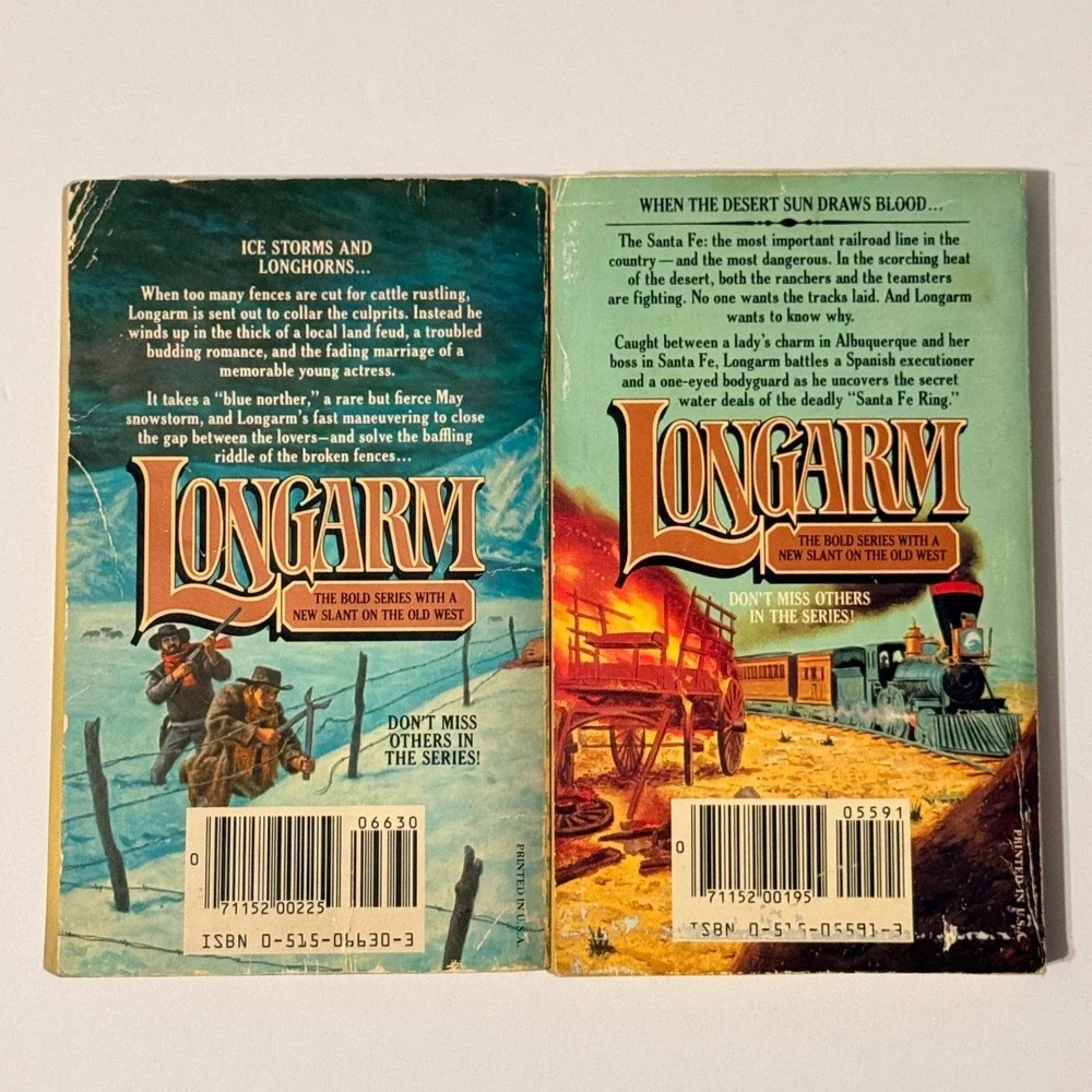 Longarm Western Paperback Lot Tabor Evans #35 #36 Blue Norther Santa Fe